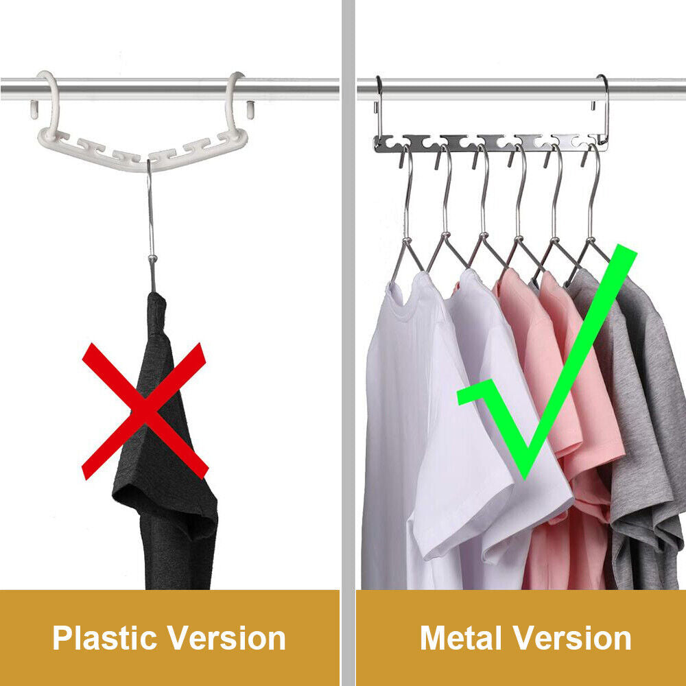 Space Saver Saving Metal Magic Hanger Coat Closet Clothes Wonder Organizer Hooks