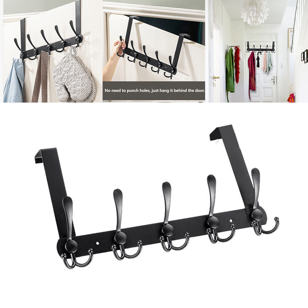 15 Hooks over the Door Hanger Foldable Clothes Coat Jacket Rack Towel Holder