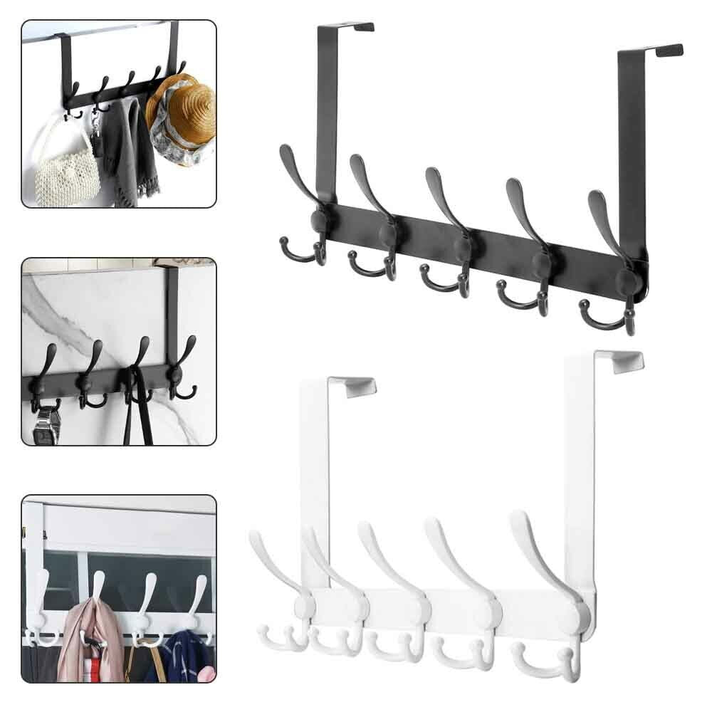 15 Hooks over the Door Hanger Foldable Clothes Coat Jacket Rack Towel Holder