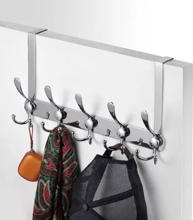 15 Hooks over the Door Hanger Foldable Clothes Coat Jacket Rack Towel Holder