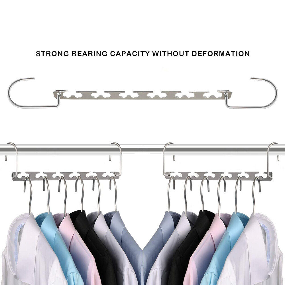 Space Saver Saving Metal Magic Hanger Coat Closet Clothes Wonder Organizer Hooks