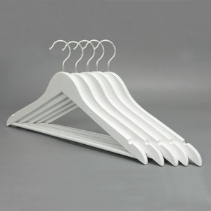 1 - 200 WHITE WOODEN COAT HANGERS SUIT TROUSER GARMENT CLOTHES COAT HANER BAR