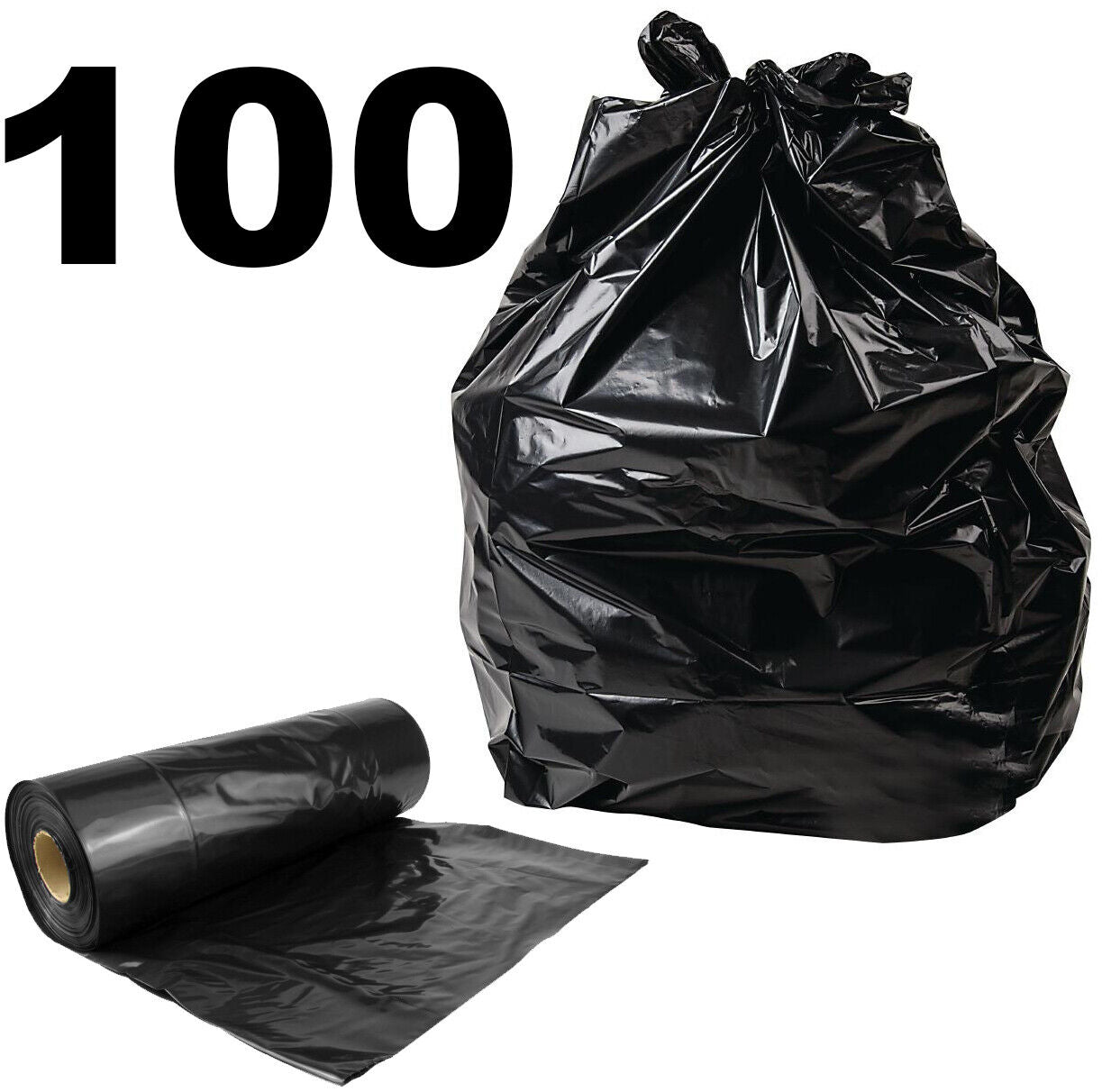 Heavy Duty Black Refuse Sacks Strong Bin Liners Dustbin Bags - 100 200 400 1000*