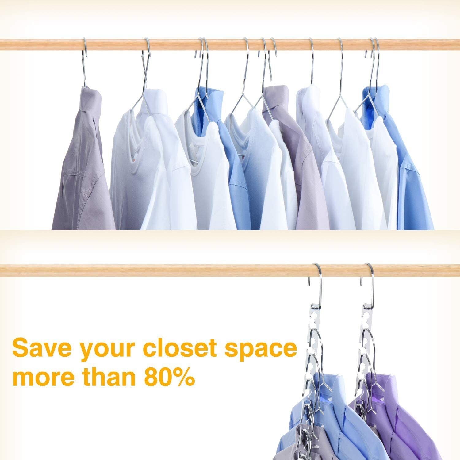 Space Saver Saving Metal Magic Hanger Coat Closet Clothes Wonder Organizer Hooks
