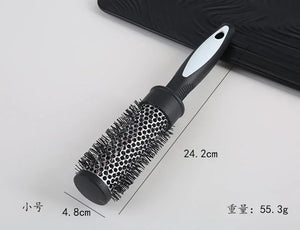 Hair Styling Hair Brush Nylon Comb Cylinder Curly Hair Rolling Comb Thermal Aluminum Tube Round Barrel Comb Curly Tool