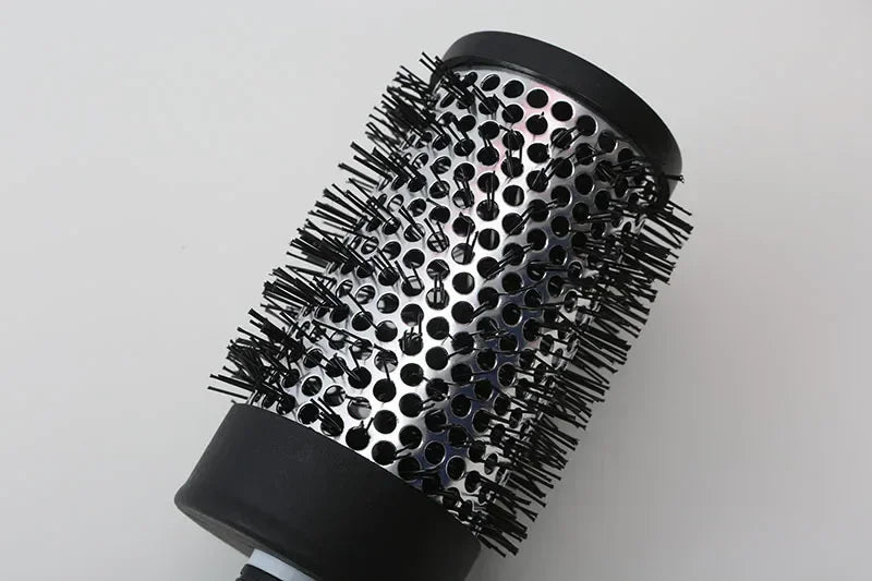 Hair Styling Hair Brush Nylon Comb Cylinder Curly Hair Rolling Comb Thermal Aluminum Tube Round Barrel Comb Curly Tool