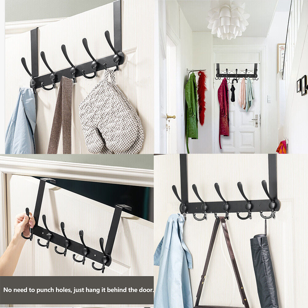15 Hooks over the Door Hanger Foldable Clothes Coat Jacket Rack Towel Holder