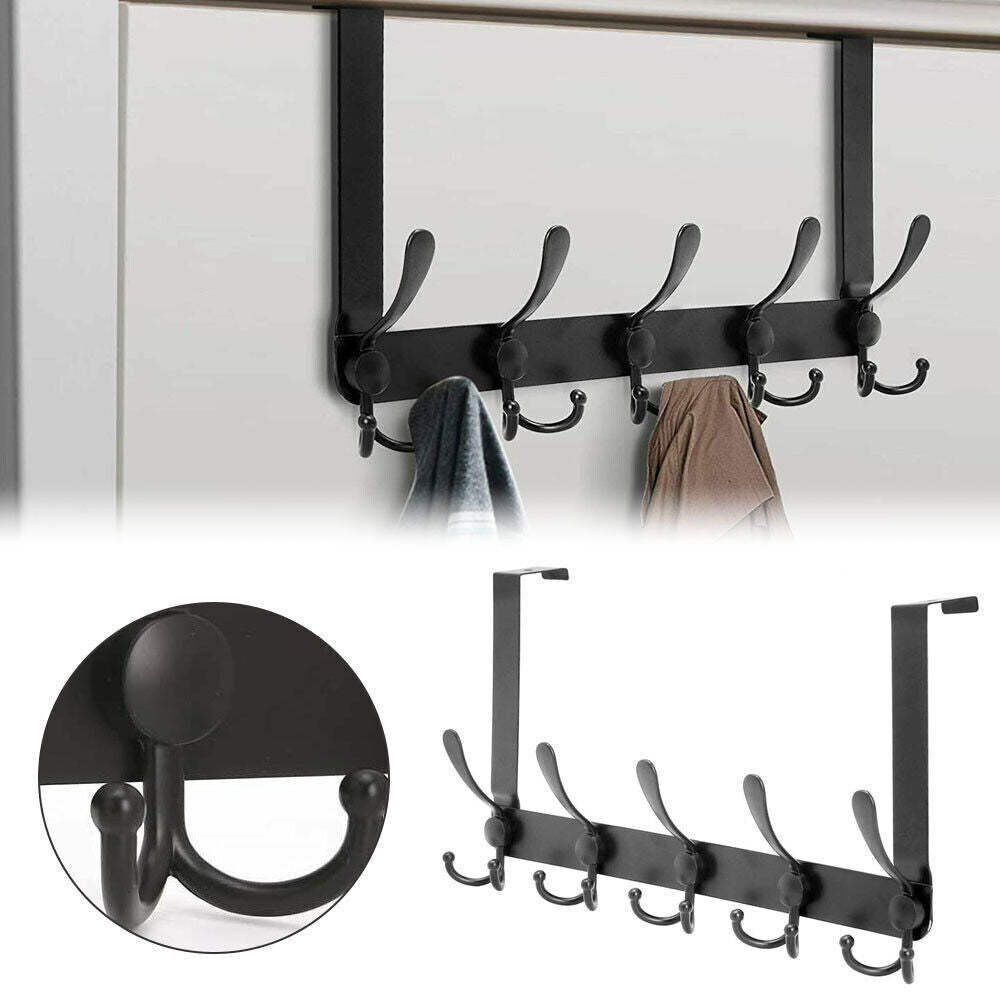 15 Hooks over the Door Hanger Foldable Clothes Coat Jacket Rack Towel Holder