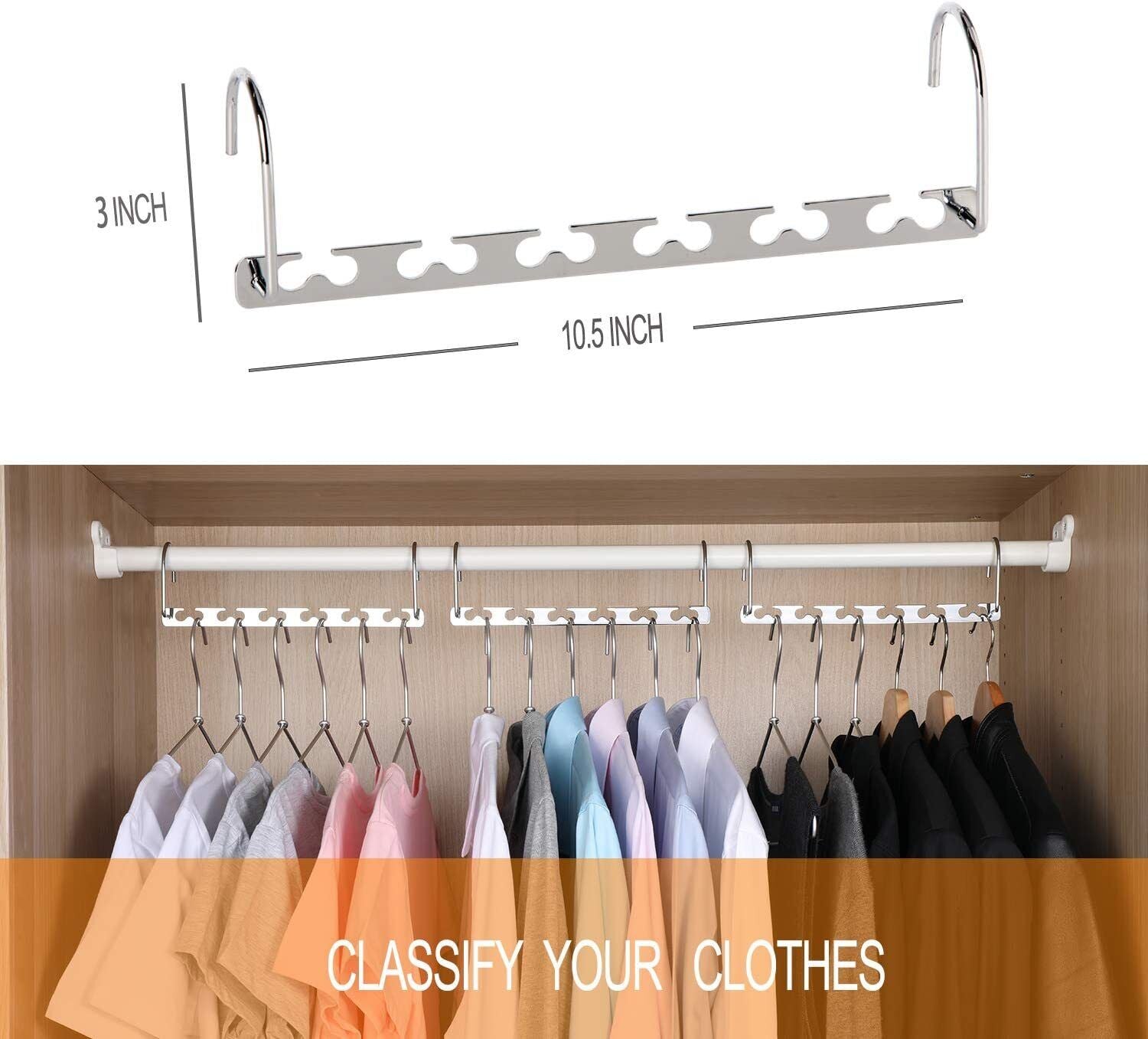 Space Saver Saving Metal Magic Hanger Coat Closet Clothes Wonder Organizer Hooks