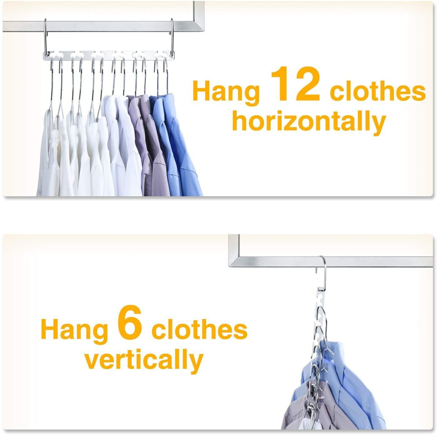 Space Saver Saving Metal Magic Hanger Coat Closet Clothes Wonder Organizer Hooks