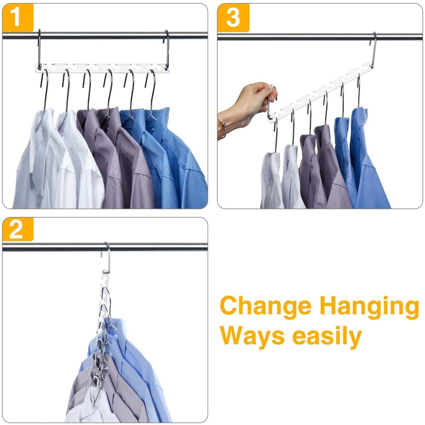 Space Saver Saving Metal Magic Hanger Coat Closet Clothes Wonder Organizer Hooks